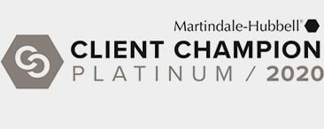 Client Champion Platinum 2020 Martindale Hubbell Badge