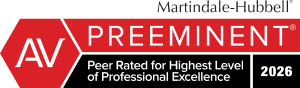 Martindale-Hubbell | AV Preeminent | Peer Rated for Highest Level of Professional Excellence | 2026